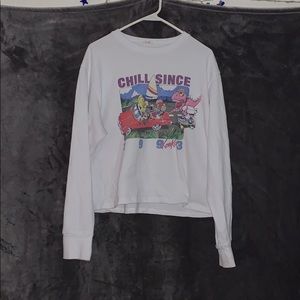 ⭐️white graphic long sleeved tee by PacSun⭐️